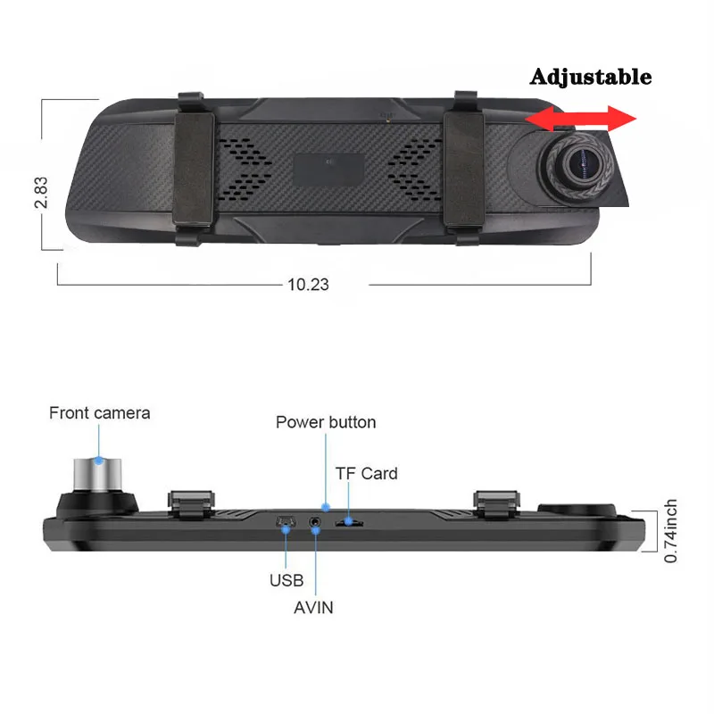 10 дюймов заднего вида автомобиля dvr зеркало автомобиля камера HD 1080P двойной Лен зеркало заднего вида DashCam цифровой видеорегистратор авто видеорегистратор
