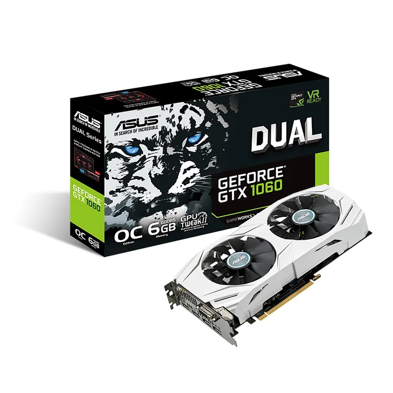 ASUS GTX1060 3G игровая независимая видеокарта snow leopard DUAL-GTX1060-O3G настольный компьютер 6g