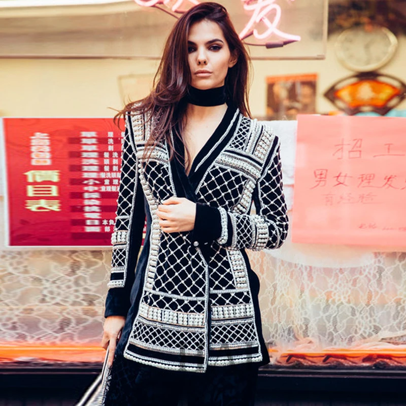 Отличное качество ЗВЕЗДА Стильный 2019 куртка с показа женские роскошные