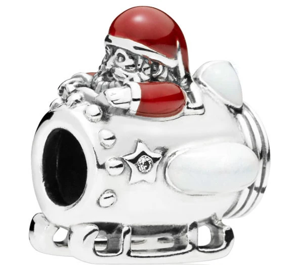 14-Santa in Space Подходят к оригинальному браслету Pandora, серебряные бусины, рождественские и любовные ажурные подвески для женщин, сделай сам, изготовление ювелирных изделий - Окраска металла: 14-Santa in Space