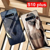 for samsung galaxy s10 plus case s10plus g9750 tempered glass silicone tpu frame glass hard cover for samsung s10 phone cases