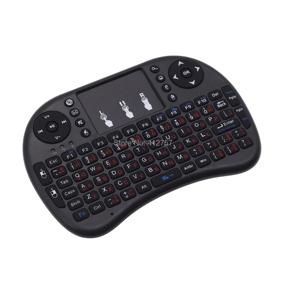 [100pcs] i8 Deutsch German Keyboard 2.4G Mini Wireless Keyboard Air Mouse with Touchpad for Android TV Box, Mini PC, Projectors
