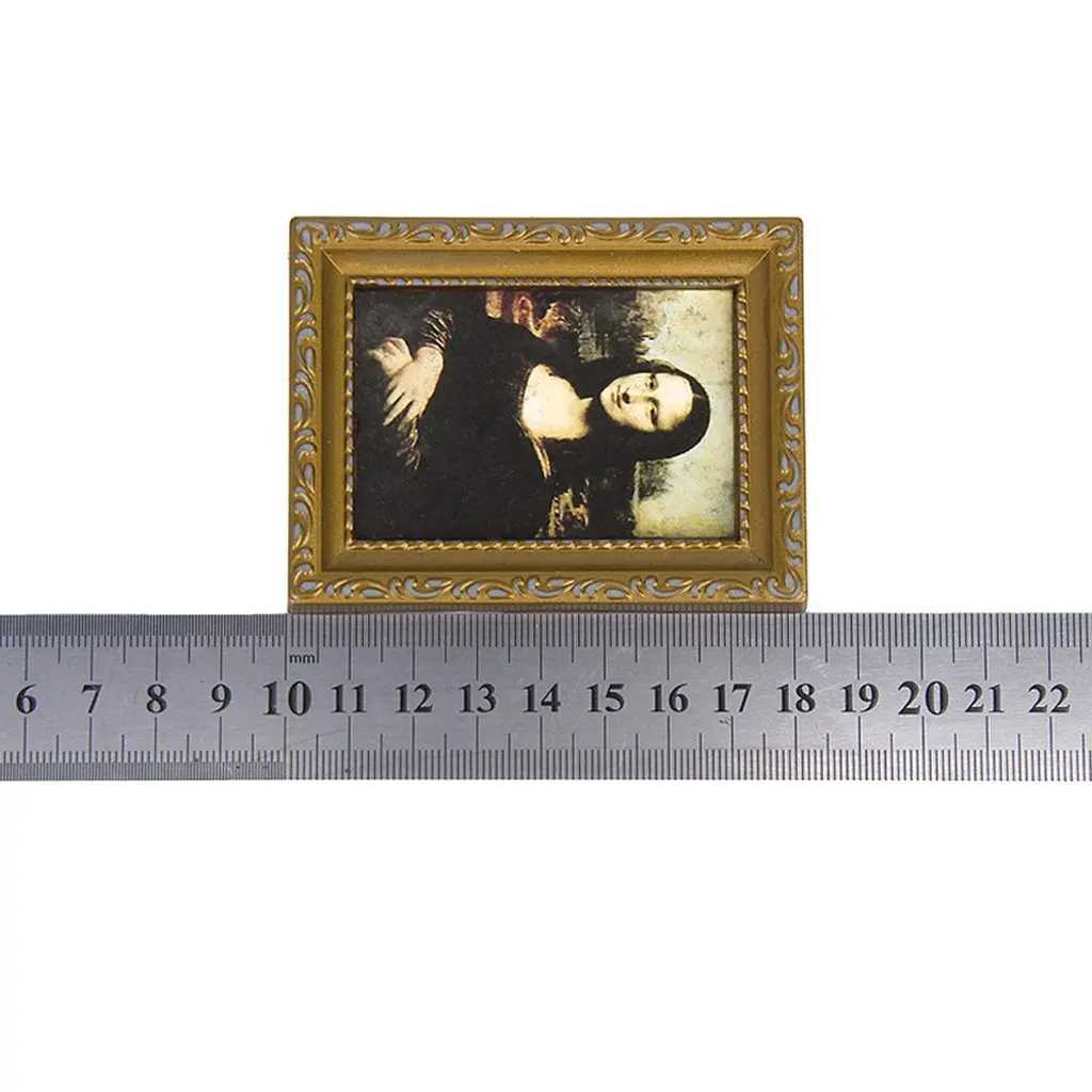 Маха винтажная Золотая рамка картина Мона Лиза 1/12 кукольный домик 3 2 &quotx 4&quot|dollhouse
