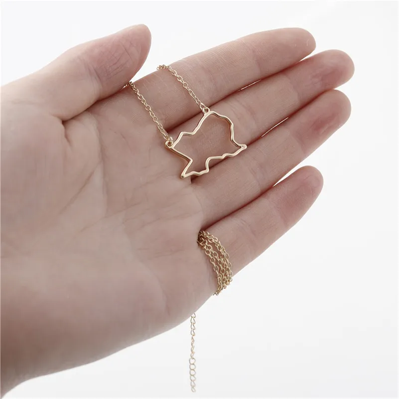 

Outline USA Texas State Map Necklace Geometric Hollow Geography Open Line Earth Globe World American TX City Necklaces