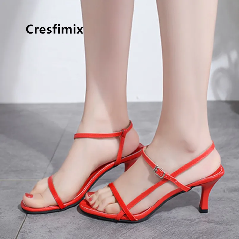 Cresfimix sandales femmes/женские модные босоножки высокого качества на высоком каблуке 7 см