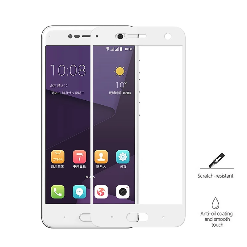 2.5D полное покрытие закаленное стекло для ZTE Blade V8 защита экрана Axon 7 nubia Z17 Mini S Z18 V18