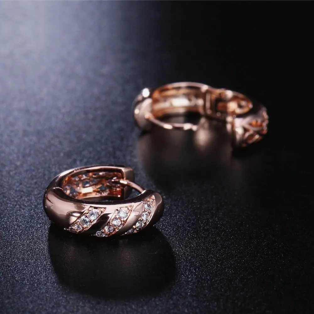 Двойные модные серьги кольца для женщин с кубическим цирконием и кристаллами