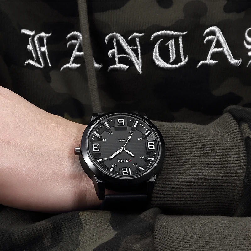 

Top O.T.SEA Brand Army Military Leather Watches Men Casual Sport Quartz Watch Relogio Masculino 1147