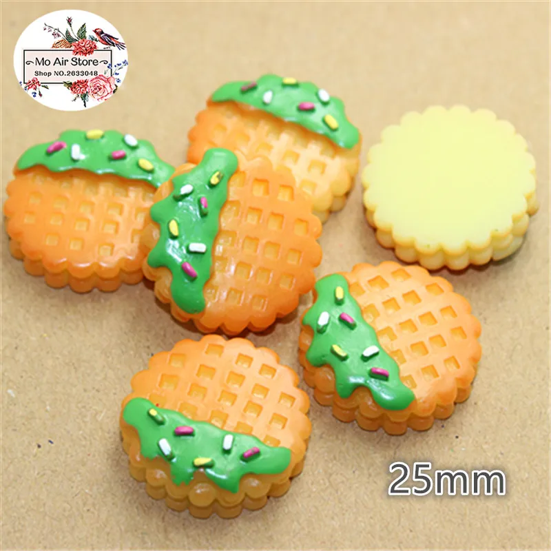 

10PCS Sandwich Biscuit Resin Flat Back Cabochon Miniature Food Art Supply Decoration Charm Craft DIY Accessories