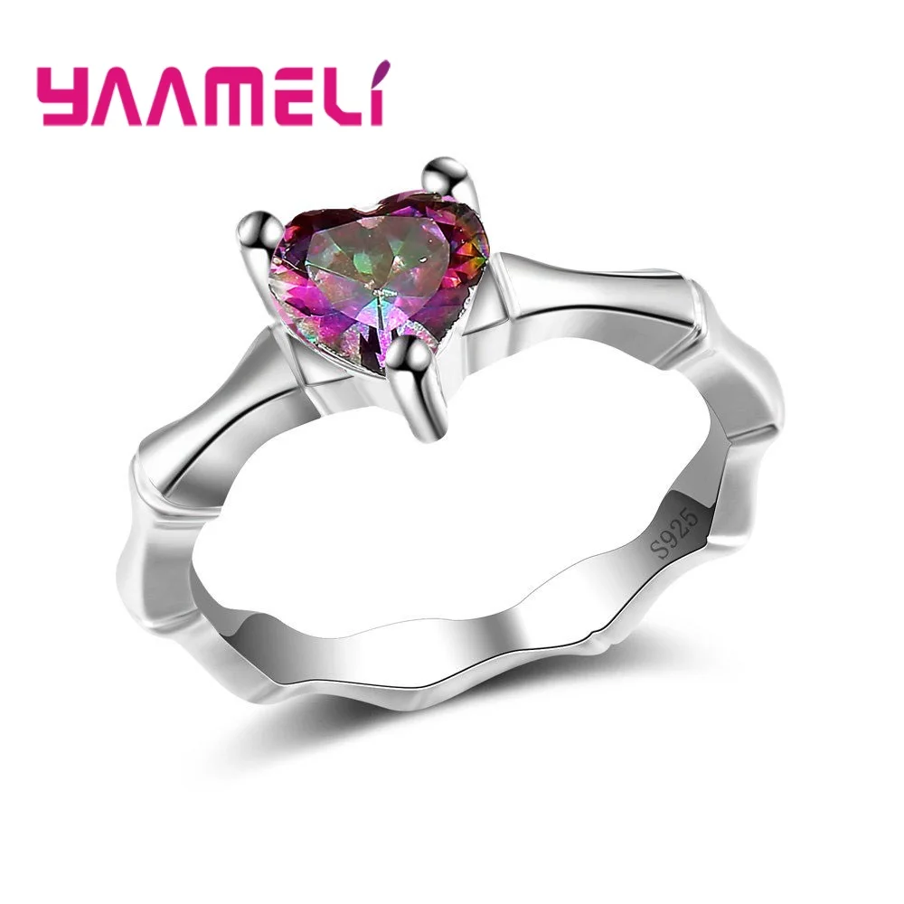 

Женское кольцо на палец из стерлингового серебра 925 пробы, модные стразы с большим сердцем, подарок на день рождения, оптовая продажа