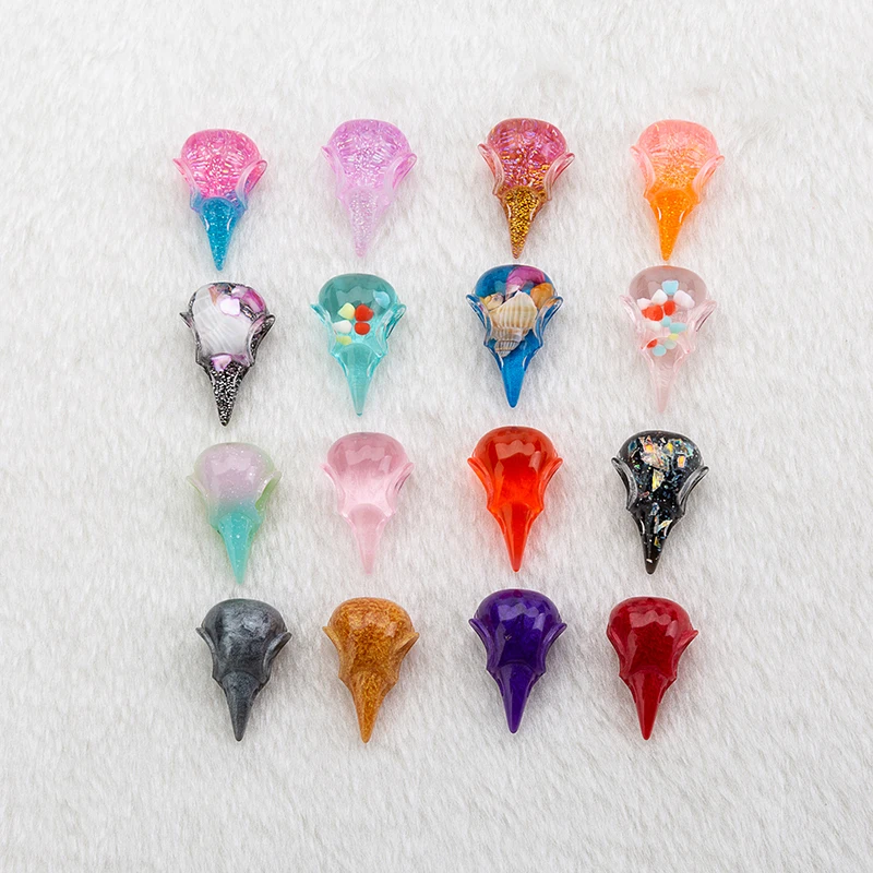 24pcs 26mm*17.5mm Cute Multicolor Flatback resin raven skull charms perfect for pendants,earrings diy Keychain parts images - 6