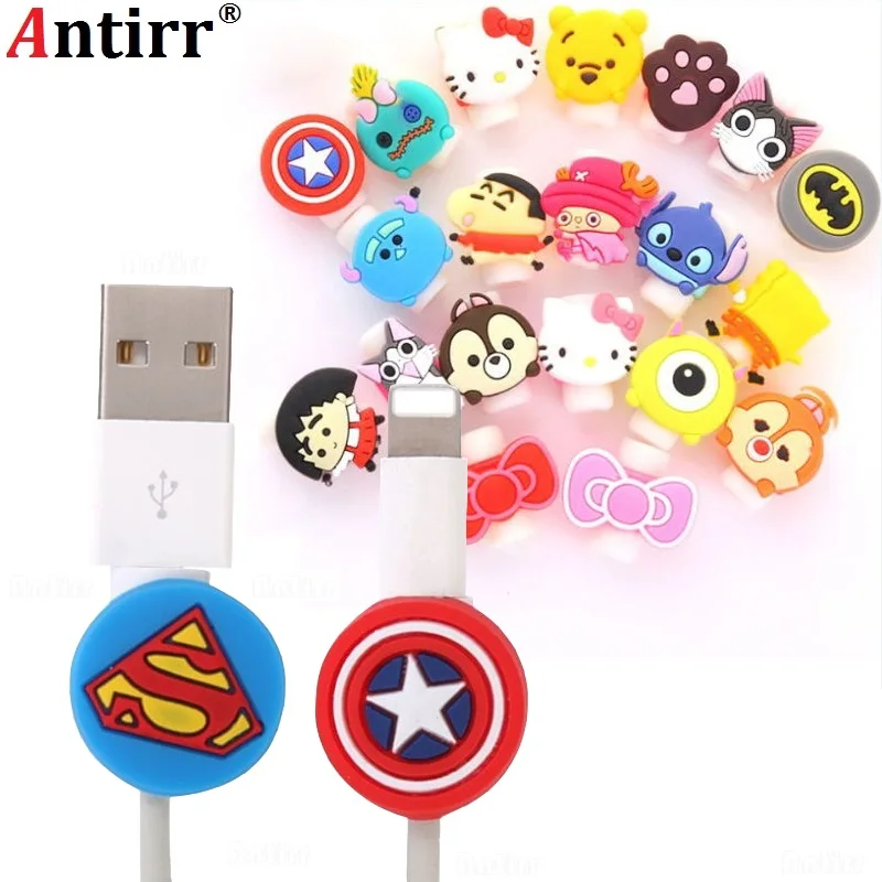 Симпатичный мультяшный защитный чехол для USB кабеля зарядного устройства