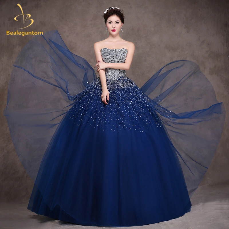 

Bealegantom Royal Blue Quinceanera Dresses Ball Gown 2020 Beaded Crystal Lace Up Sweet 15 16 Dresses Vestidos De 15 Anos QA1097