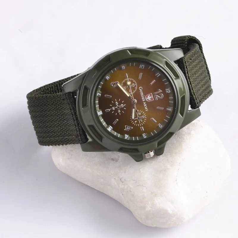 Reloj Hombre мужские часы кварцевые военные спортивные холщовые водонепроницаемые
