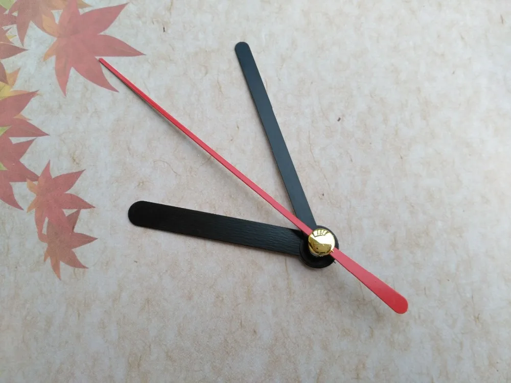 50 наборов металлических рук черные часовые минуты с красной короткой ручкой из