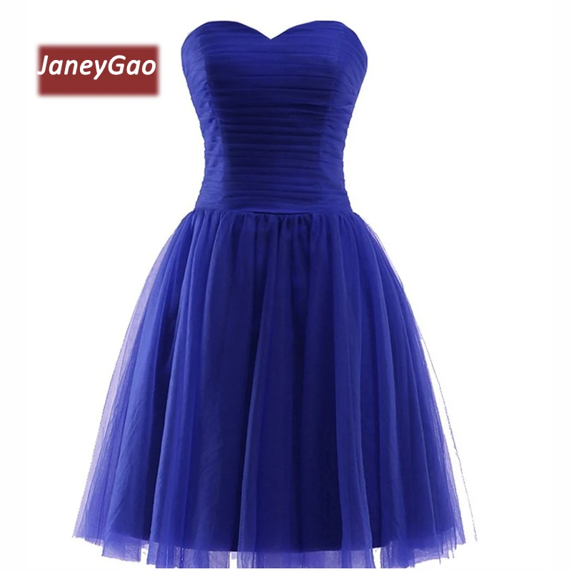 JaneyGao Short Prom Dresses For Women Elegant Tulle Sweetheart Sleeveless White Royal Blue Green Red Formal Gown 2019 | Свадьбы и