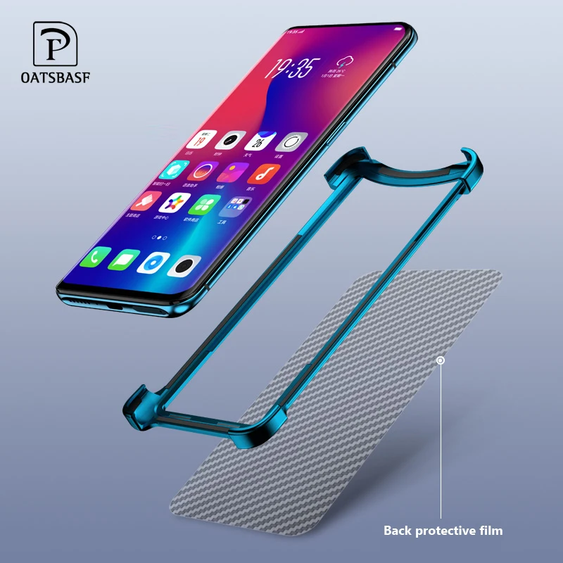 OATSBASF Роскошный металлический каркас форма противоударный чехол для OPPO Find X защитный чехол Push-pull дизайн чехол на заднюю панель телефона бампер