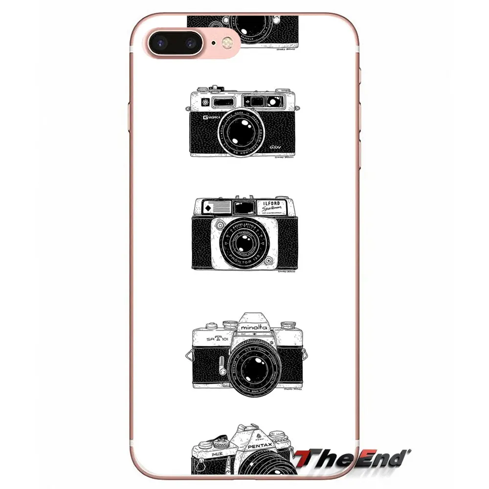 Ретро камеры искусство силиконовый чехол для телефона сумка iPhone X 4 4S 5 5S 5C SE 6 6S 7 8