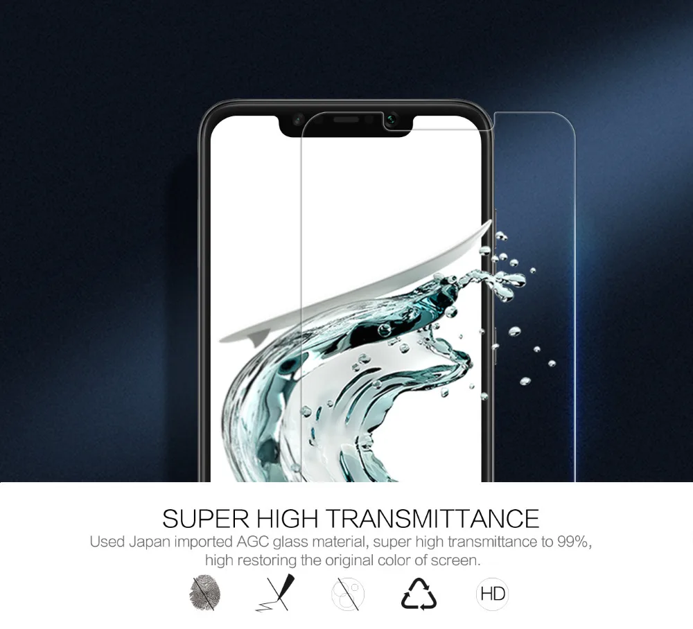 Пленка Nillkin из закаленного стекла для Xiaomi Pocophone F1/Poco F1 Amazing H + Pro Nano Противоударная 9H