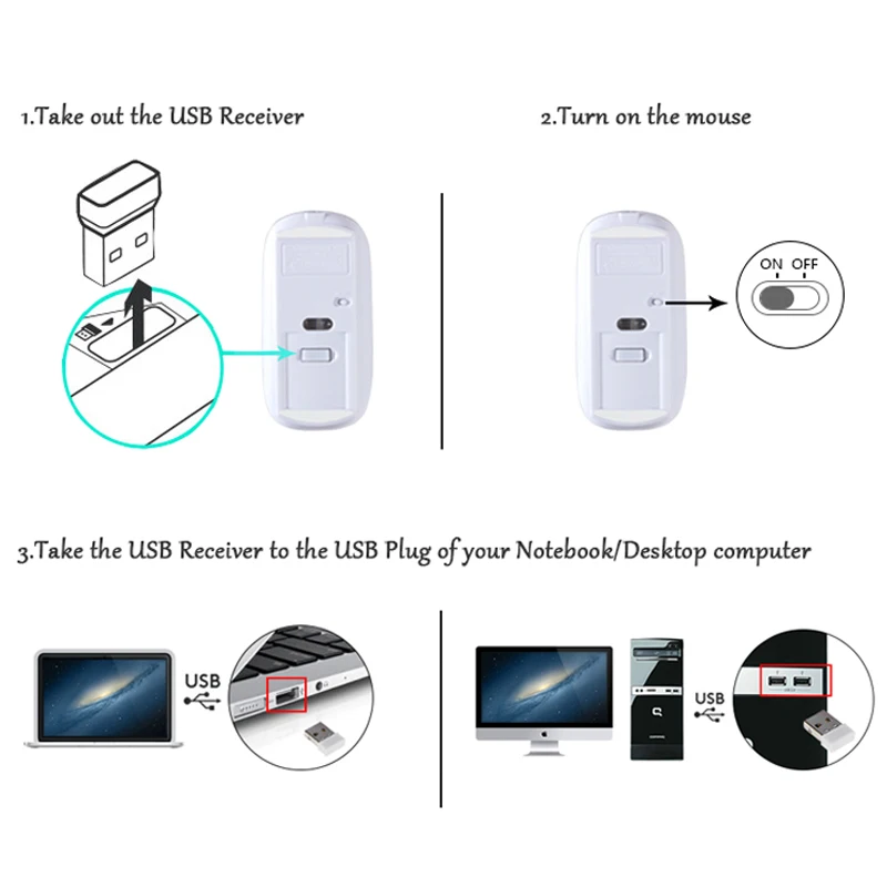 Новинка 2018 беспроводная перезаряжаемая usb мышь 2 4 ГГц эргономичная Бесшумная