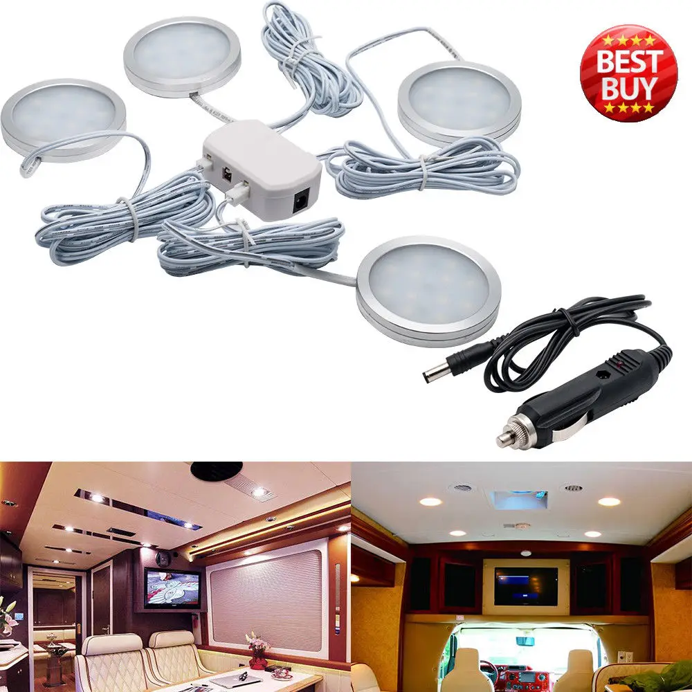 4 шт. 12 в внутренний теплый Светодиодный прожектор 3000K для VW T4 T5 Camper Van Caravan +