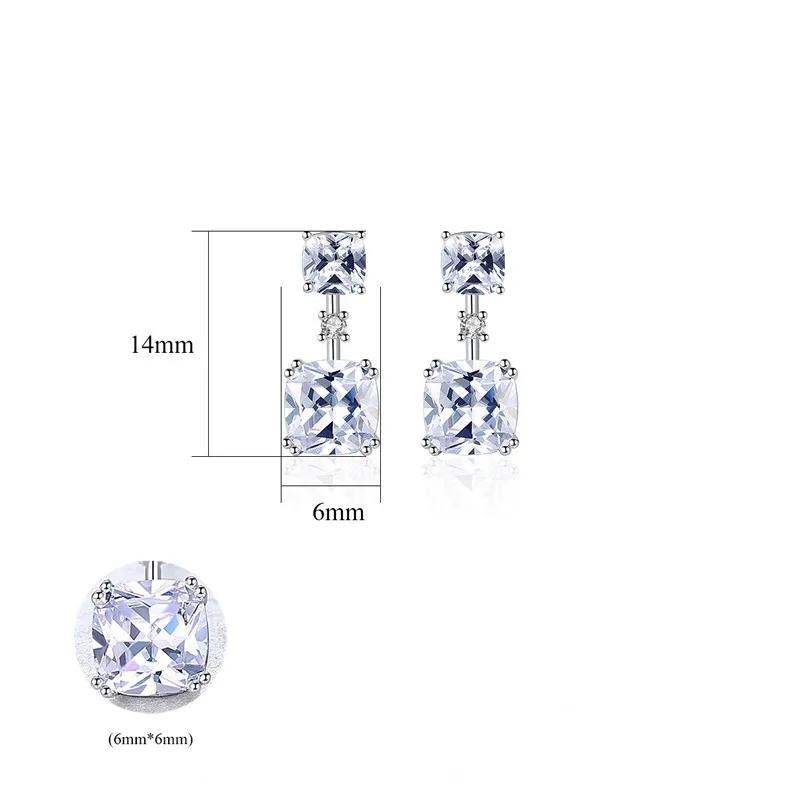FXLRY искусственные циркониевые простые квадратные серьги гвоздики для женщин