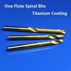 1 шт. 3,175 мм ШК титановое покрытие, спираль, ПВХ, резак, фрезерные Фрезы с ЧПУ, одна спираль, Концевая фреза, одноконцевая фреза