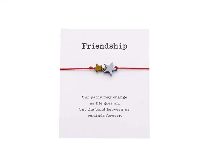 1 шт. Звезда Шарм Дружба карта браслеты Загадай желание восковые шнуры замша для
