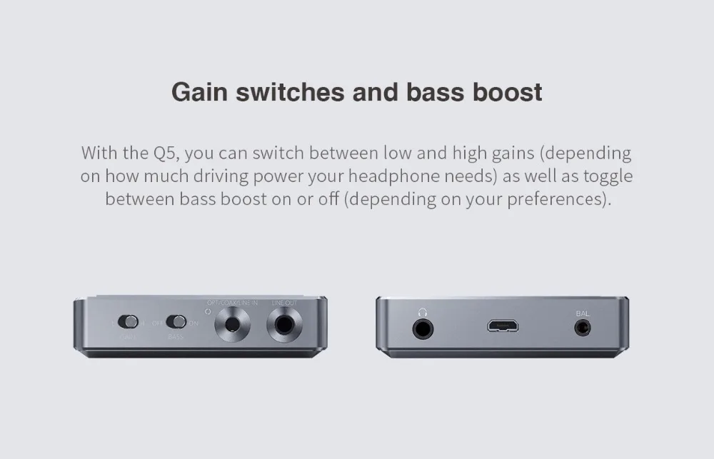 Рекомендуем FIIO Q5 флагманский Bluetooth и dsd-способный Портативный HIFI усилитель DSD декодер MFi усилитель звука USB DAC 3800mAh