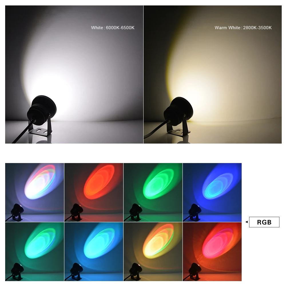 Светодиодный прожектор заливающего света подводный светильник IP68 1000LM 10 Вт RGB свет фонтана Бассейн аквариум прожектор сад прожектор для газонов