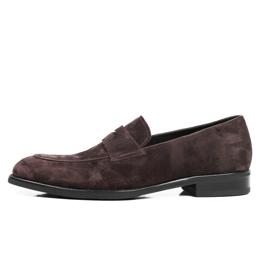 VIKEDUO New Brown Loafers Shoes For Men Handmade Patina Blake Casual Footwear Cow Suede Wedding Zapato Hombre Slip-on Flat | Обувь