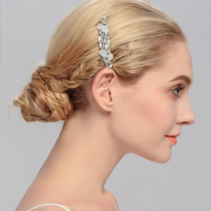 Романтические элегантные модные женские расчески с большими стразами для волос