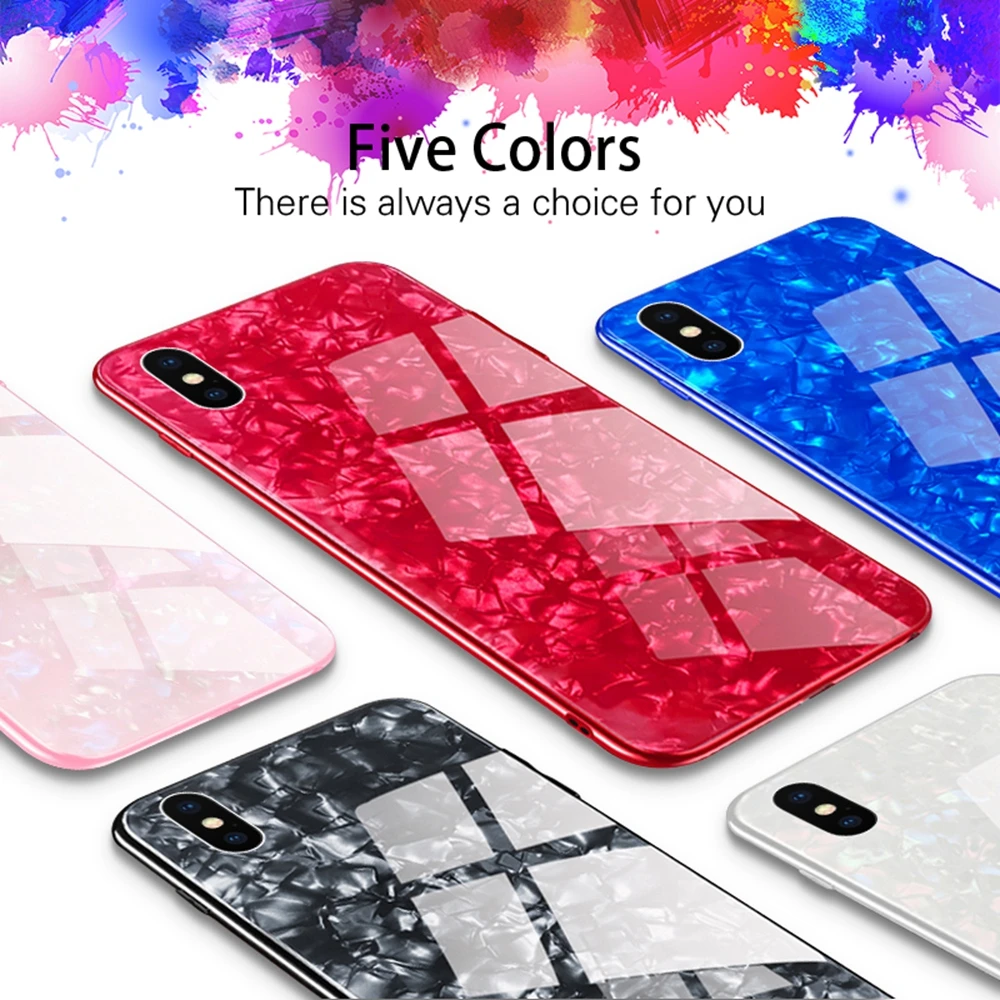 Роскошные шаблоном закаленное Стекло чехол для iPhone X 8 7 6s 6 плюс мягкая TPU случаи