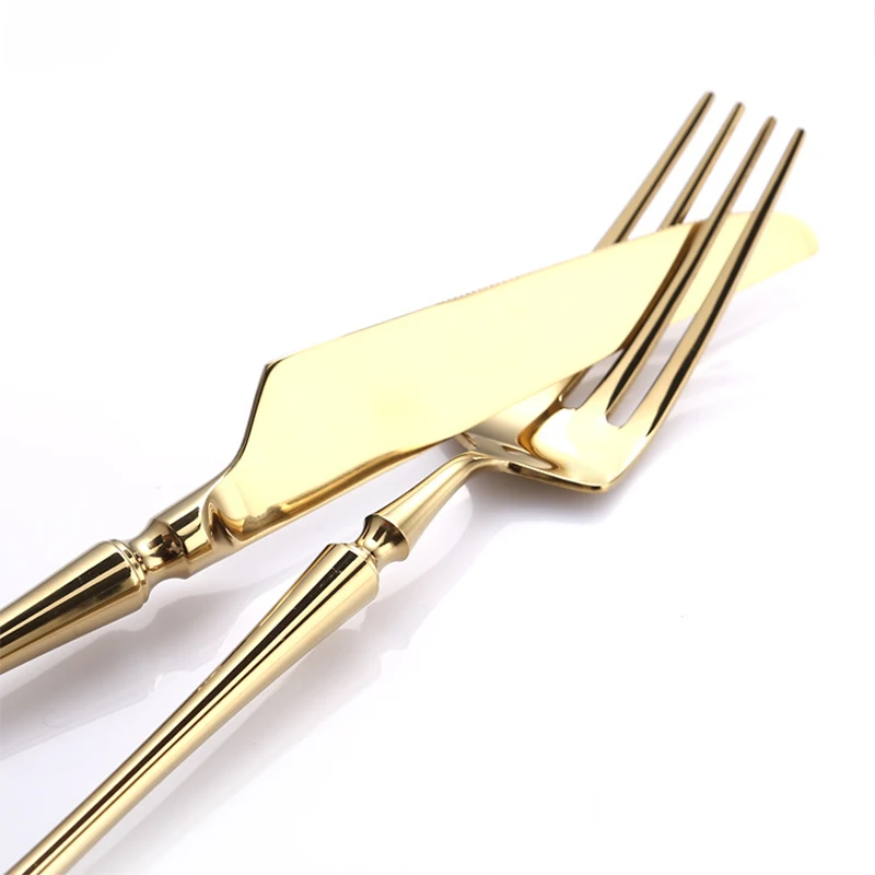 Western Metal Cutlery Sets Golden Ventage Dinner Knife Fork Teaspoon Dinnerware Set Salad Steak Knives Tableware Christmas Gift | Дом и сад