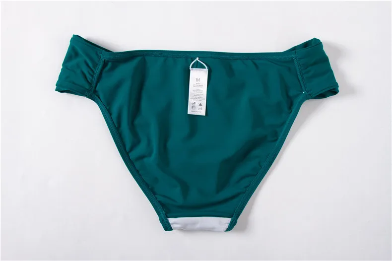 Женские винтажные высокие эластичные плиссированные плавки со средней талией, раздельные Шорты для плавания из двух частей, сексуальные треугольные фиолетовые, зеленые