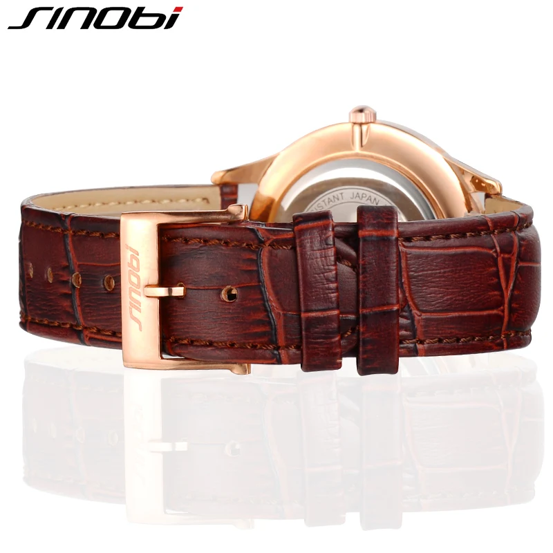 SINOBI Мужские s часы лучший бренд класса люкс ультра тонкий календарь дисплей