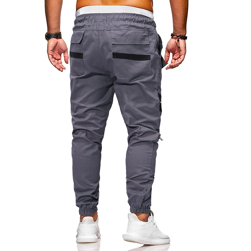 

Preppy Style Men's Casual Pants Multi Zippers Patchwork Brand Cotton Trousers for Male Spring Autumn Sportswear Pantalon Homme