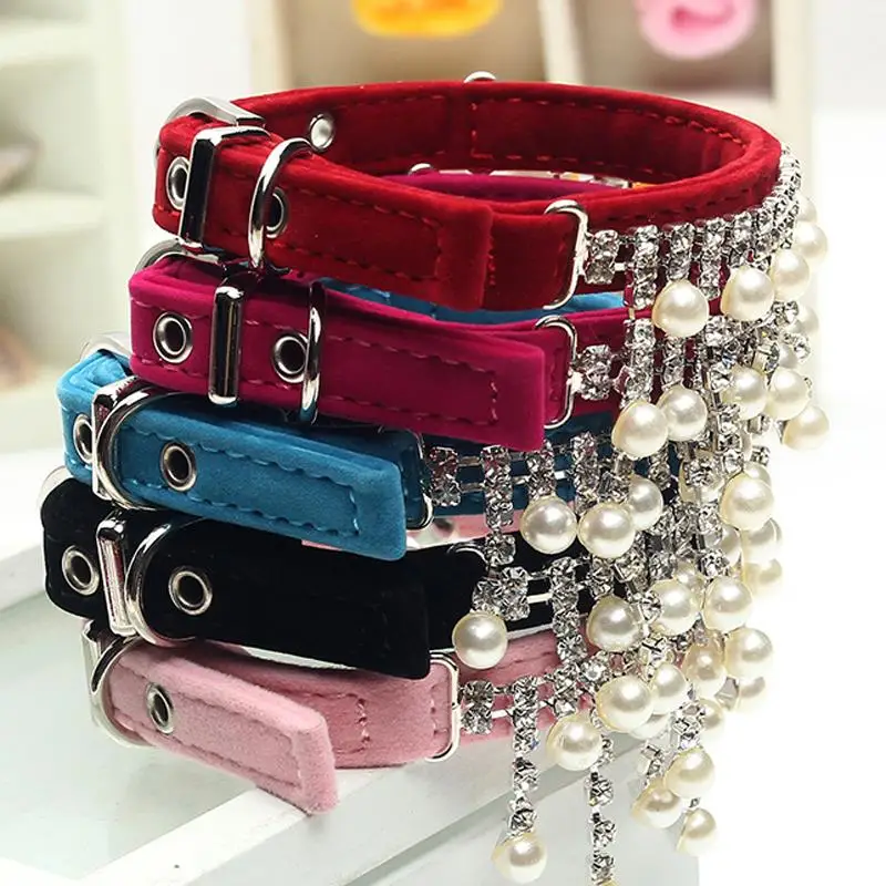 Свадебные товары для котов бархатное Хрустальное жемчужное ожерелье собак