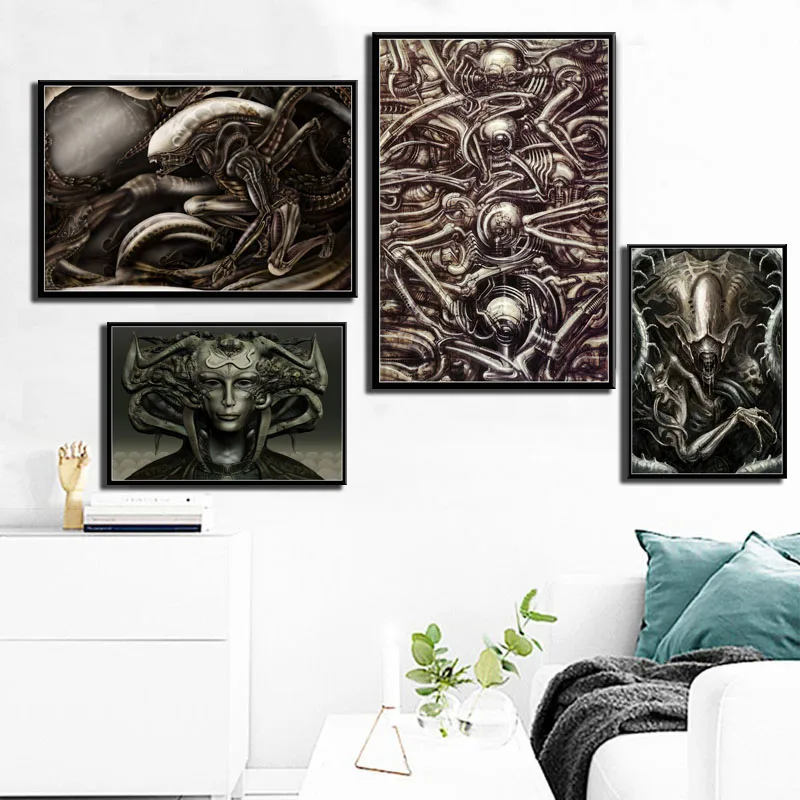P723 Hr Giger Li II классический ужас инопланетянин фильм художественная Живопись