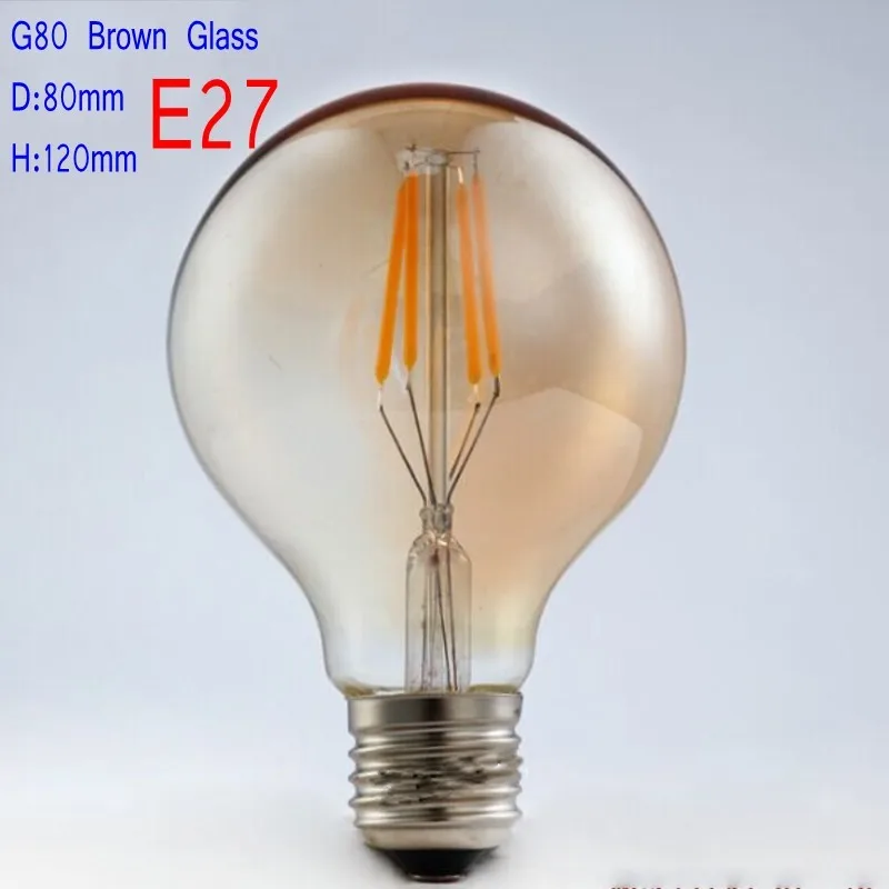 Винтажная Светодиодная лампа Эдисона ST64 A60 A19 G80 G95 G125 шариковая золотого оттенка