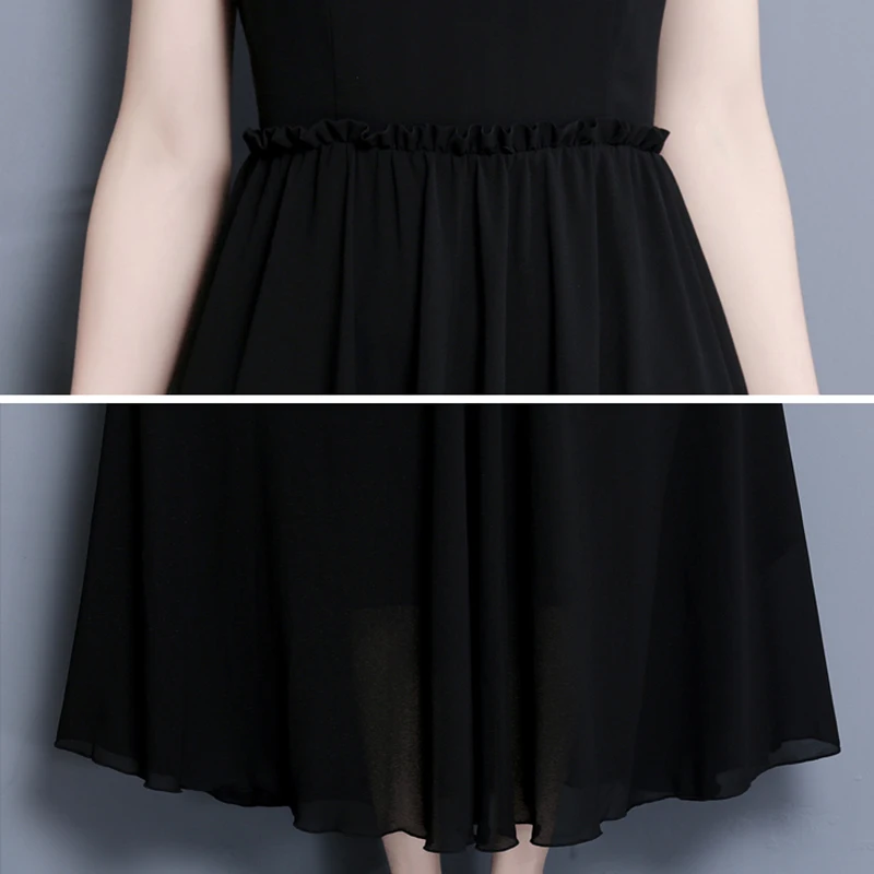 Женское летнее платье большого размера 2018 новое длинное шифоновое с v образным