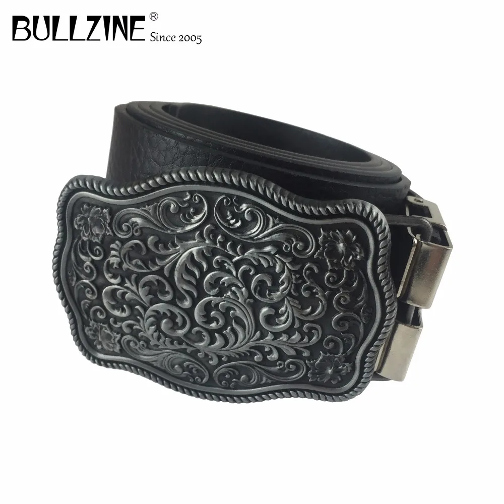 Bullzine западные джинсы с цветами ковбойский подарок пряжка для ремня Оловянная