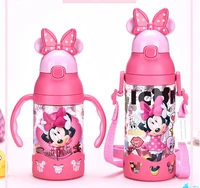 disney children press the cups handle baby with straw leak proof tritan sports bottles flip student resistance to falling kettle