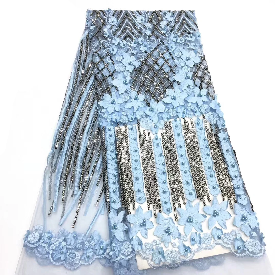 5yards Fancy lace embroidery design mesh fabric nigerian net dp | Дом и сад