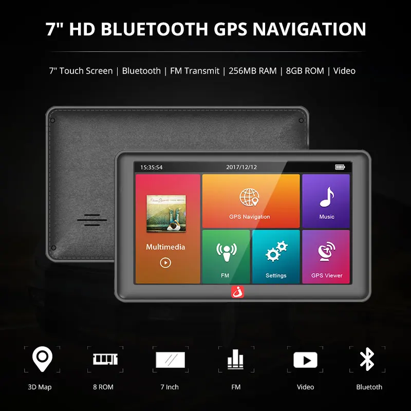 Навигаторы Junsun 7 дюймов HD Автомобильный GPS Навигации FM MP3/MP4 Плееры Навител/Европа
