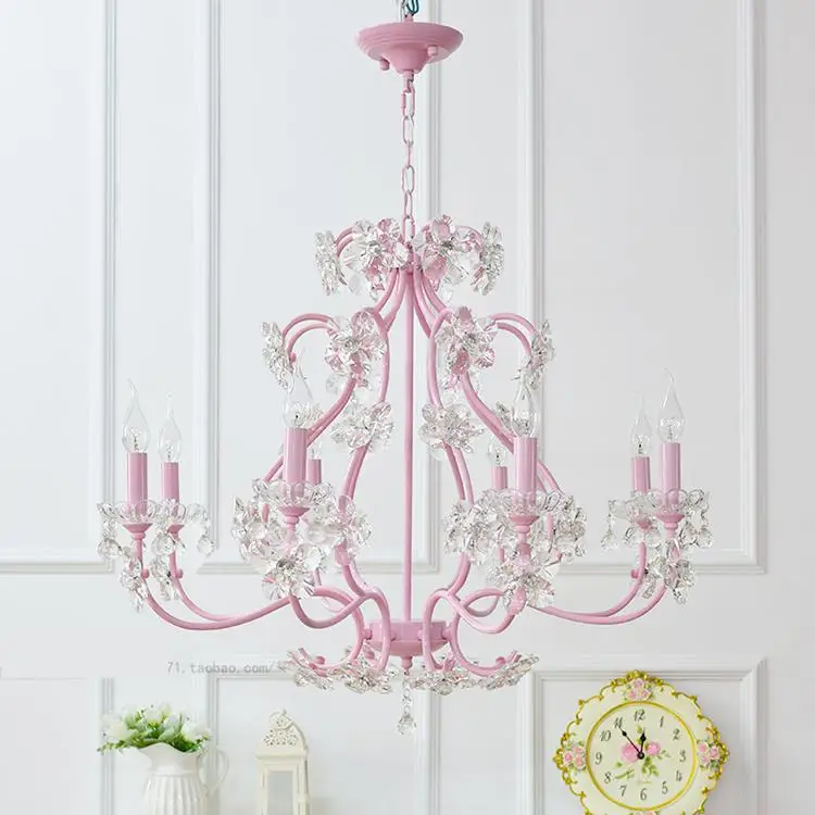 Розовая металлическая люстра с 8 головками свадебное освещение светодиодный