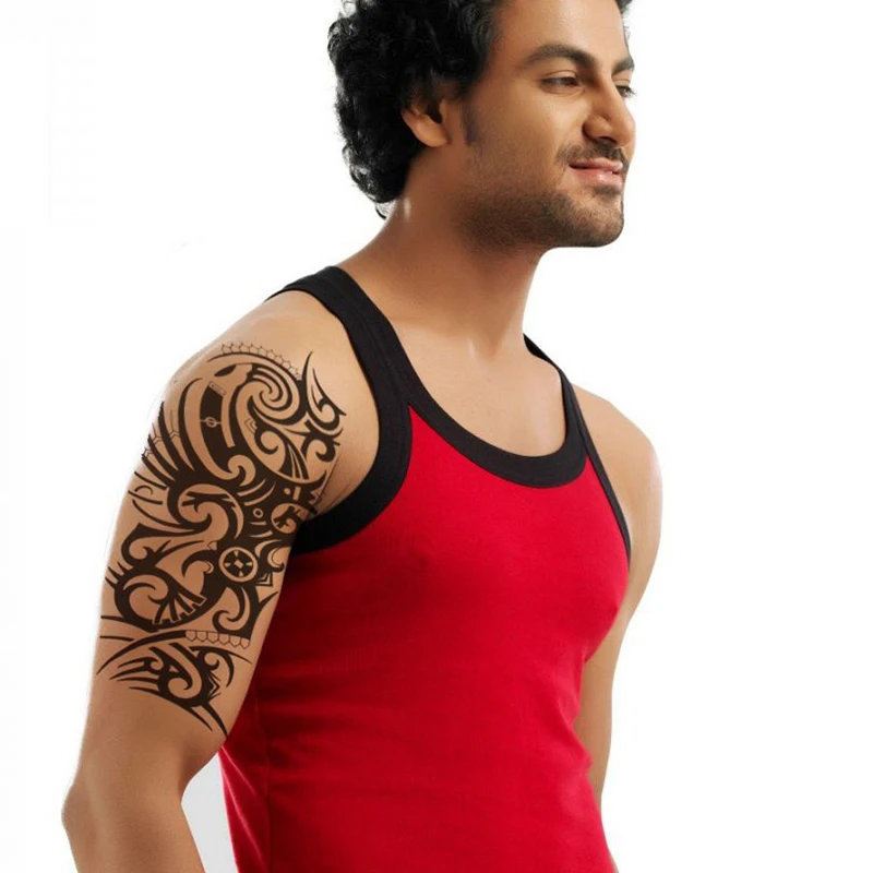 

TRIBAL DRAGON TEMPORARY TATTOO, AZTEC, BLACK, MENS, WOMENS, STICK ON TATTOO ARM