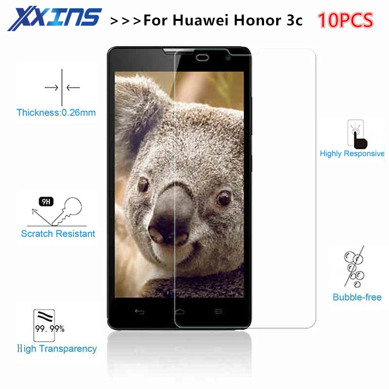 10 шт./партия закаленное стекло для Huawei Honor 3c honor3C H30 T00 защитный экран смартфон 9H на
