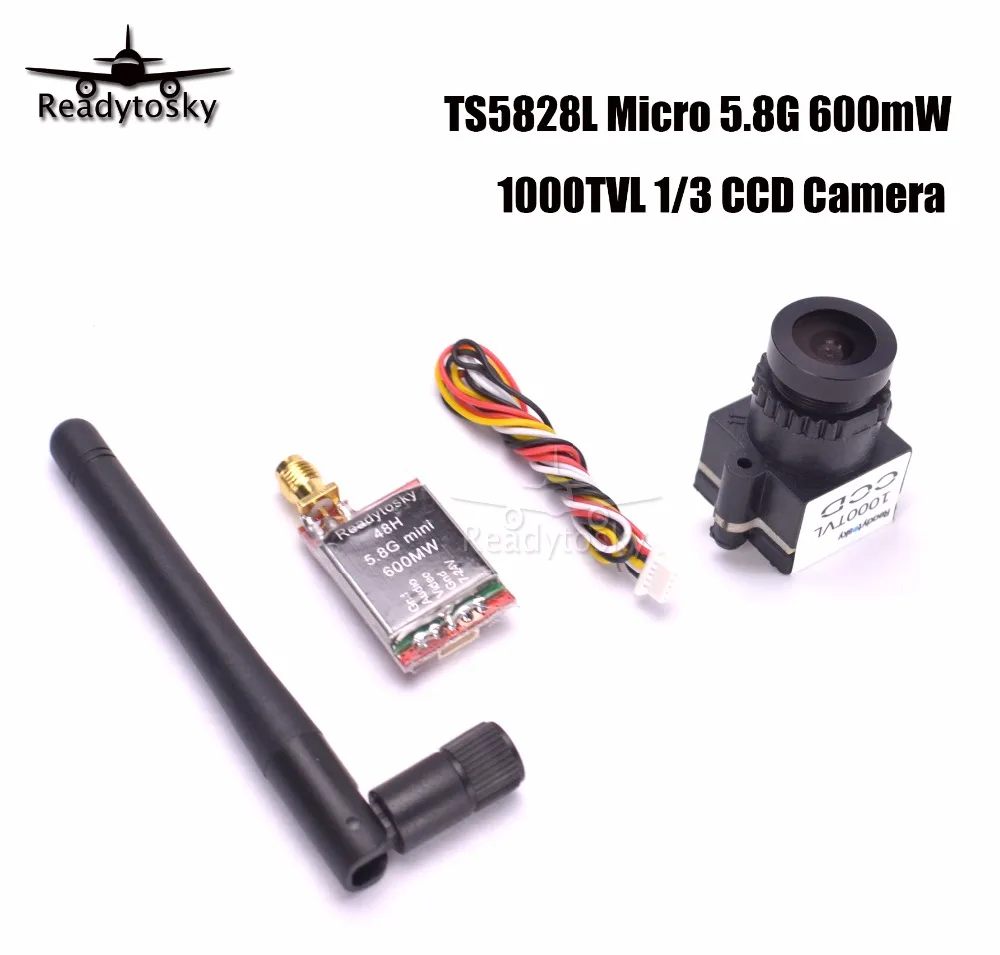 Мини FPV передатчик ReadytoSky TS5828L Micro 5 8G 600mW 48CH + 1000TVL 1/3 CCD объектив 110 градусов 2 8 мм для