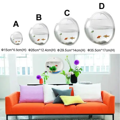 Креативные золотые рыбки Акриловые Настенные рыбные миски аквариумные